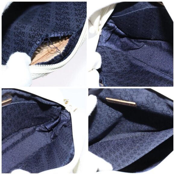 SAINT LAURENT Shoulder Bag Leather White Gold Auth BA4681 - Picture 16 of 16